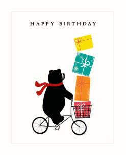 Happy Birthday Bear and Bicycle Single Card