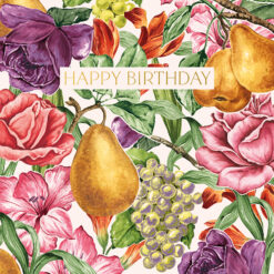English Heritage Happy Birthday Fruit and Flowers Single Card