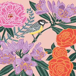 Bird and Flowers Everyday Single Card