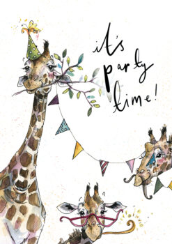 Party Time Giraffes Single Card