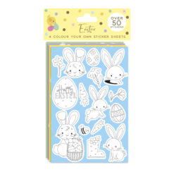 A packet of over 50 colour your own Easter stickers including bunnies, Easter eggs, carrots, flowers and other Easter & Spring stickers.