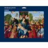 3D nativity Advent calendar showing classical artwork of the Madonna and Child surrounded by angels, figures and a detailed landscape, with 24 numbered windows for a Christmas countdown.