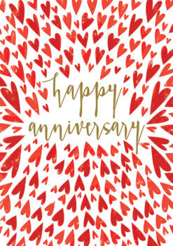 Heart Burst Anniversary Single Card