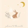 Baby Yellow Bunny & Moon New Baby Card