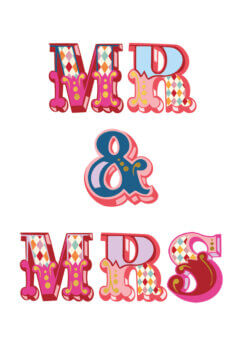 Roll Up Roll Up Wedding Mr & Mrs Single Card