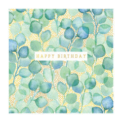 Happy Birthday Leaves Single Card