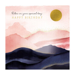 Relax on Your Birthday Pink Mountain Single Card