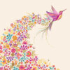 Hummingbird and flowers single card