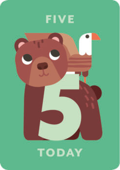 Zig Zag Zoo Age 5 Birthday Single Card