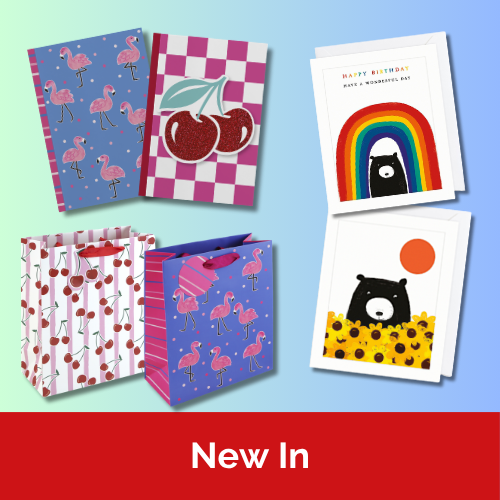 A selection of notebooks, gift bags and summery cards.